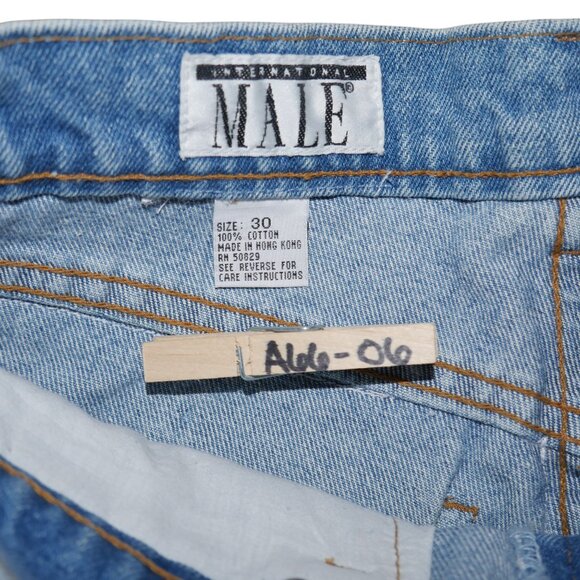 Vintage USA American Flag Denim Jean Shorts Fringe Rare Size 30 Hot Pants - Picture 8 of 9